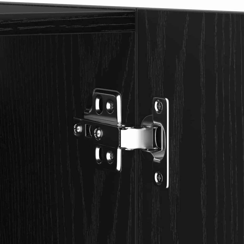 Wall TV Cabinet Black oak 30.5 x 30 x 90 cm Engineered wood